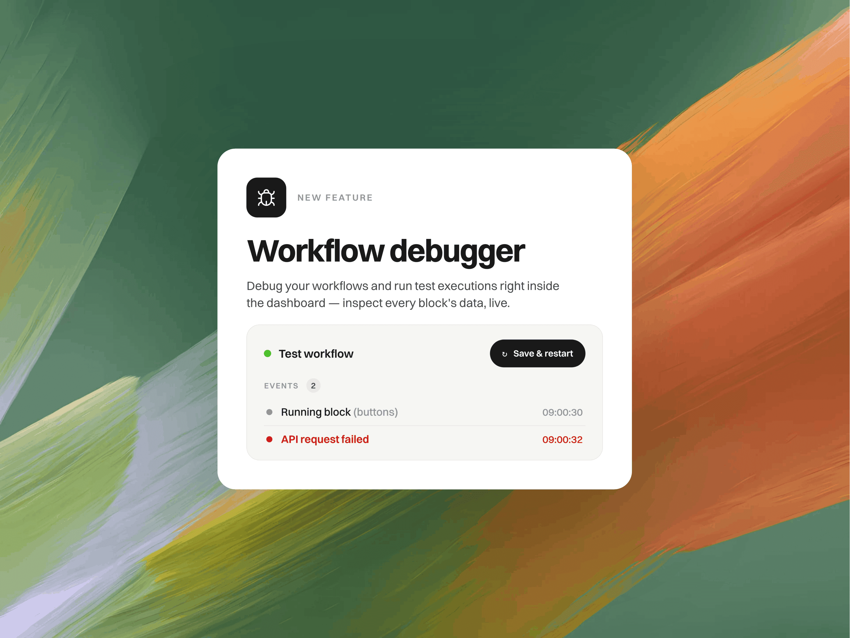 Workflow debugging & testing 🔍
