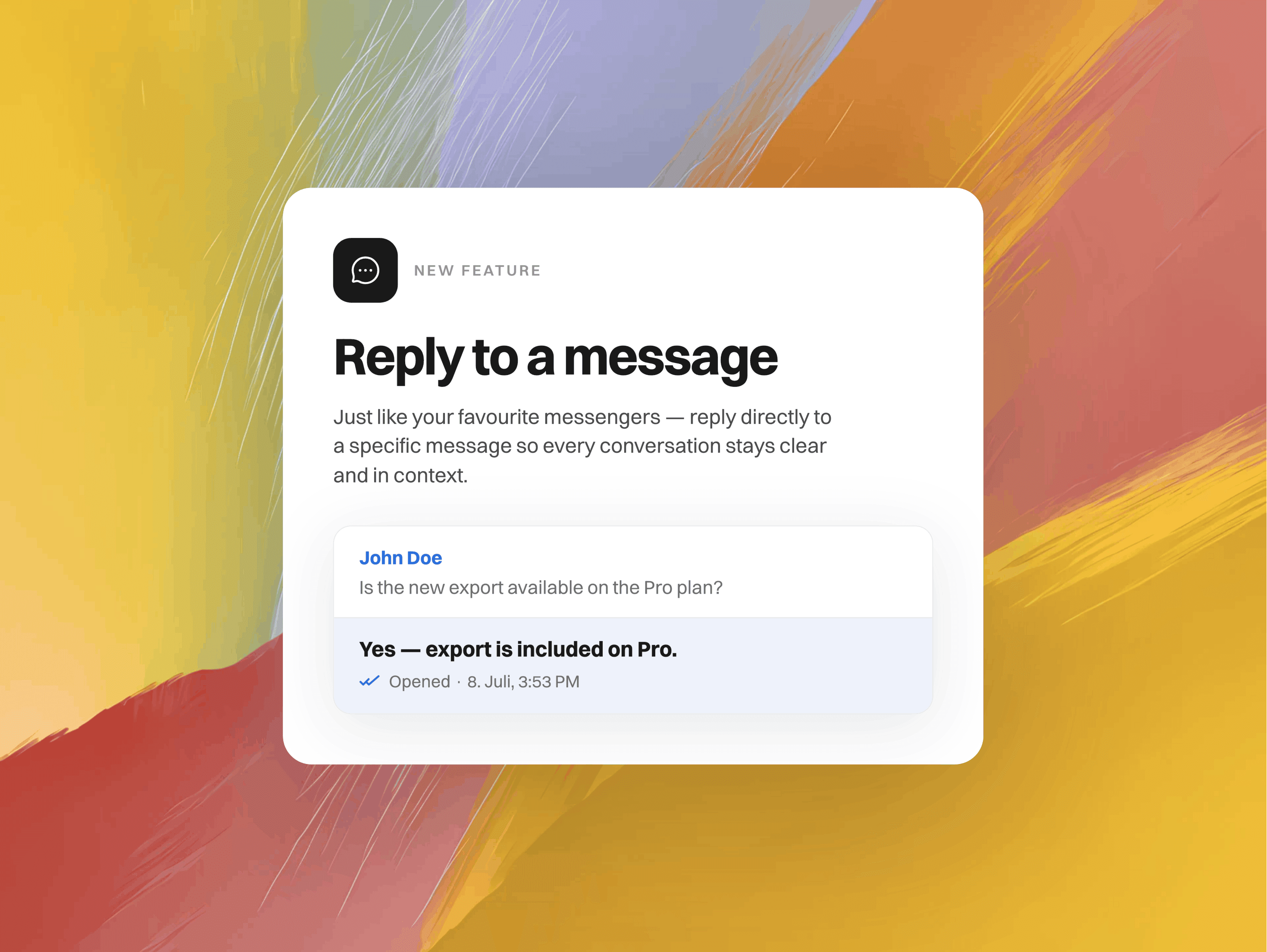 Reply to specific messages ↩️